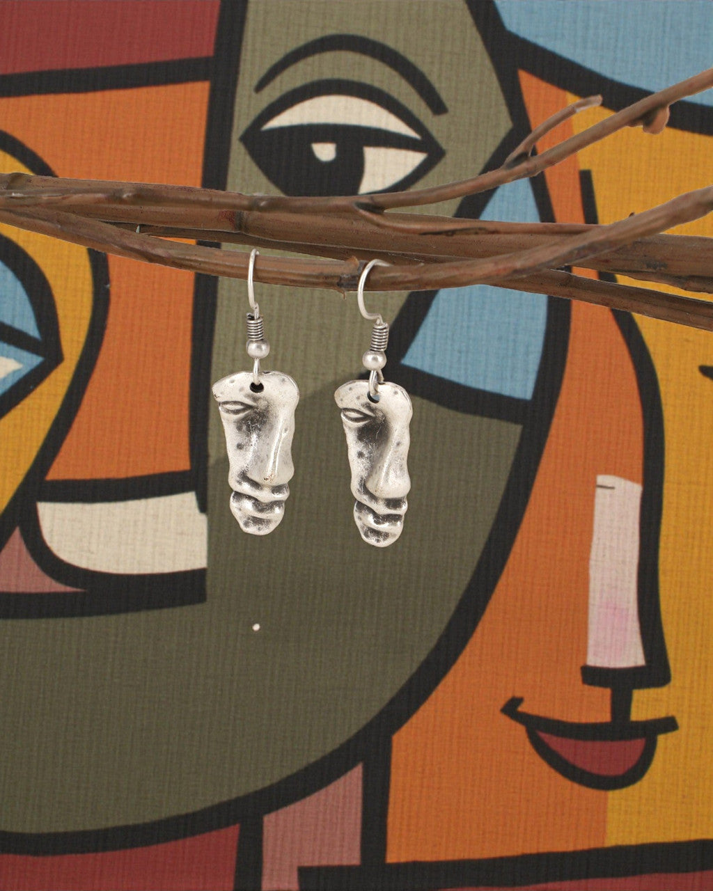 Abstract Face Dangle Earrings