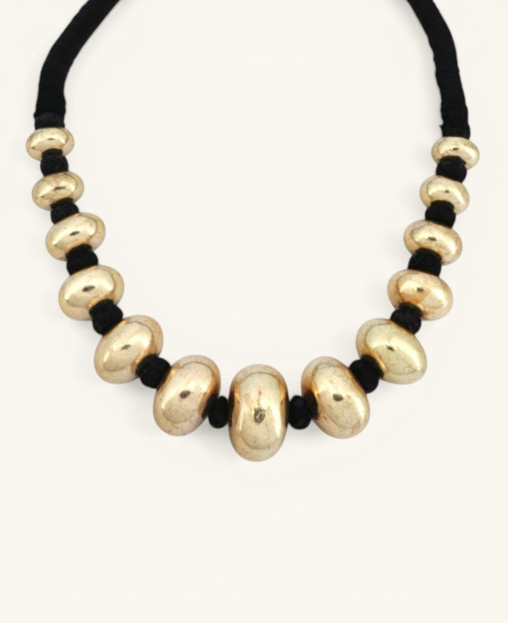 Graduated Rondelle Choker in Champagne Gold