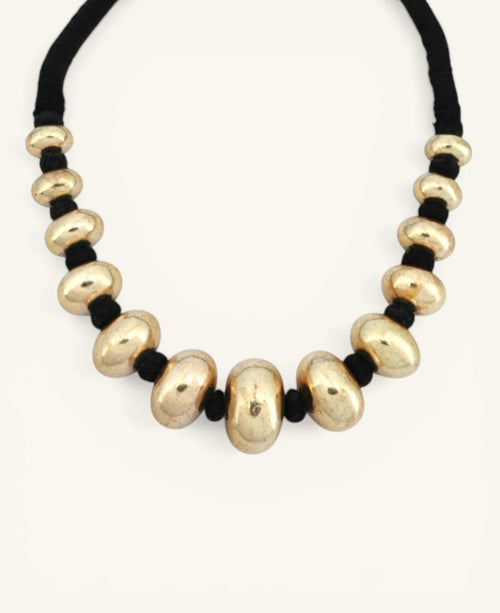 Graduated Rondelle Choker in Champagne Gold