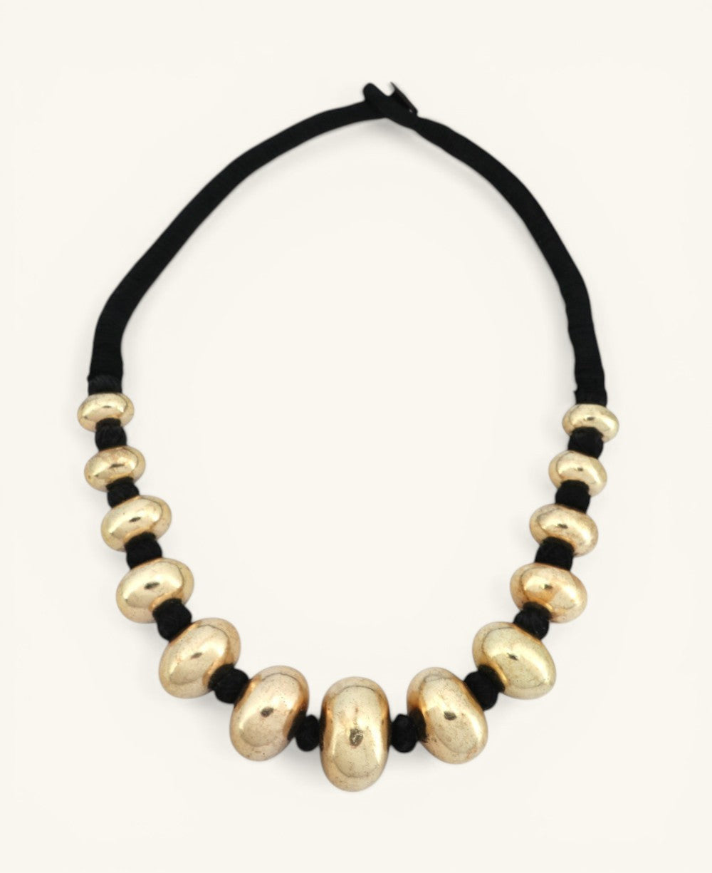 Graduated Rondelle Choker in Champagne Gold