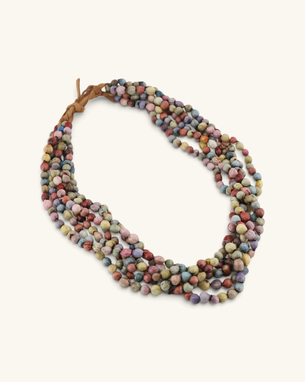 Six-Strand Bead Necklace in Dusted Multicolor