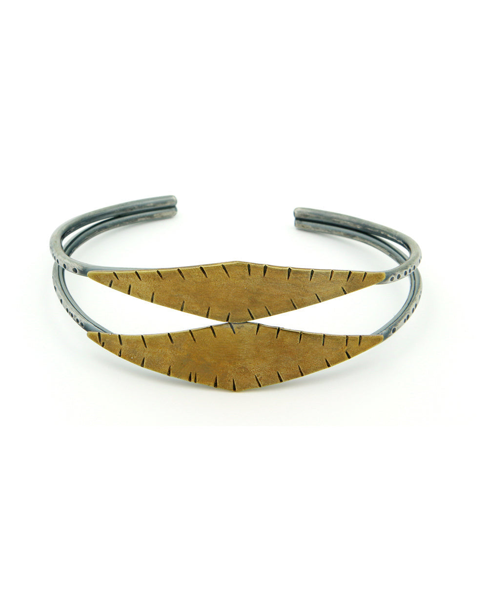 Medina Cuff in Oxidized Silver and Brass