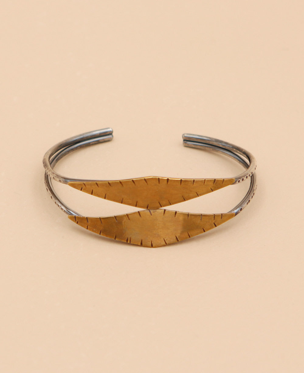 Medina Cuff in Oxidized Silver and Brass