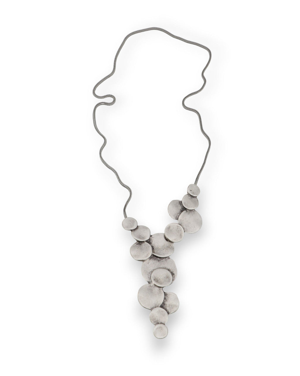 Cascading Hammered Disc Necklace