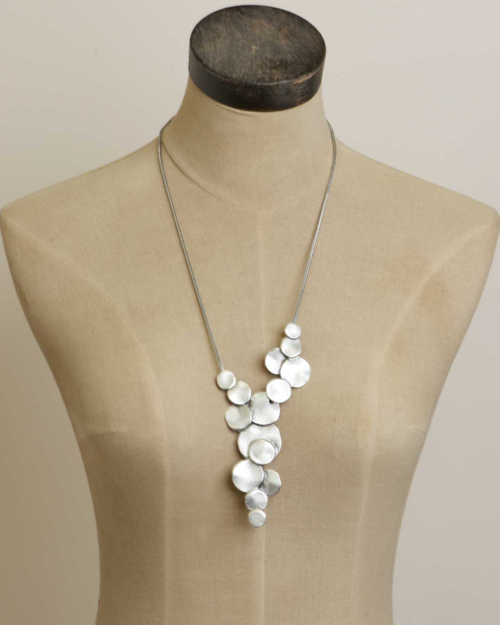Cascading Hammered Disc Necklace