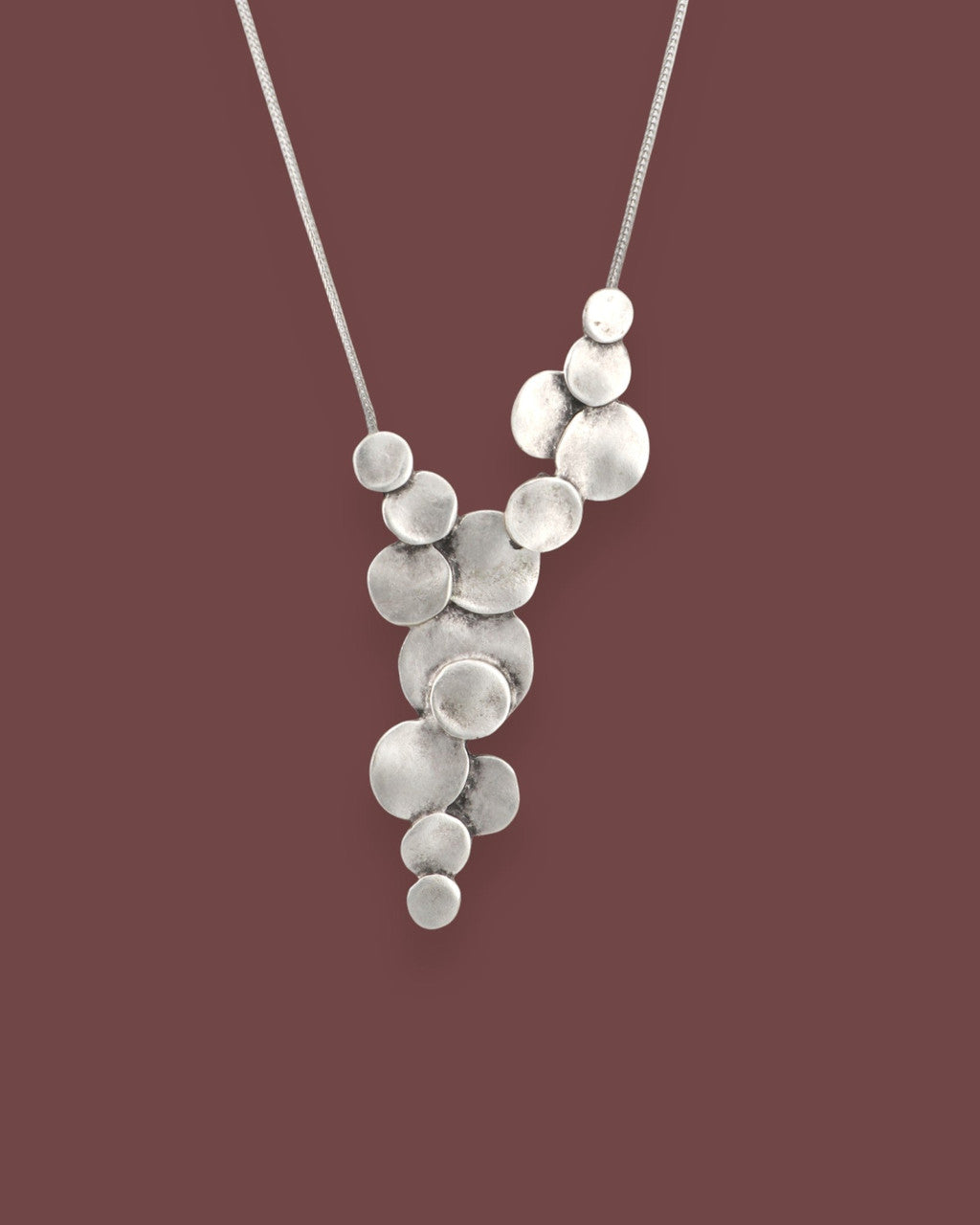 Cascading Hammered Disc Necklace