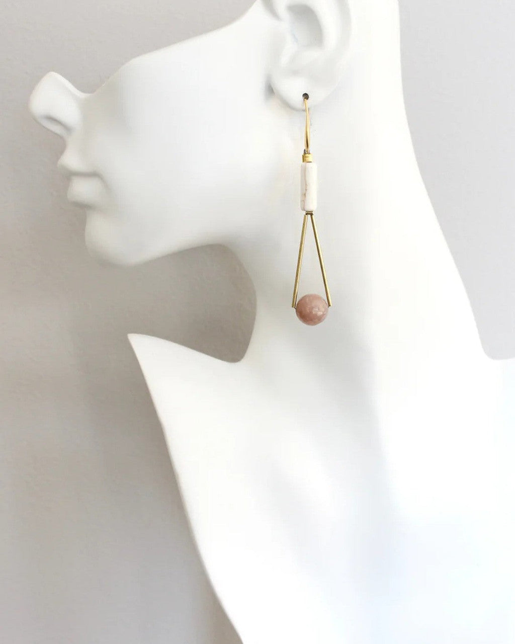 Column and Sphere Linear Drop Earrings