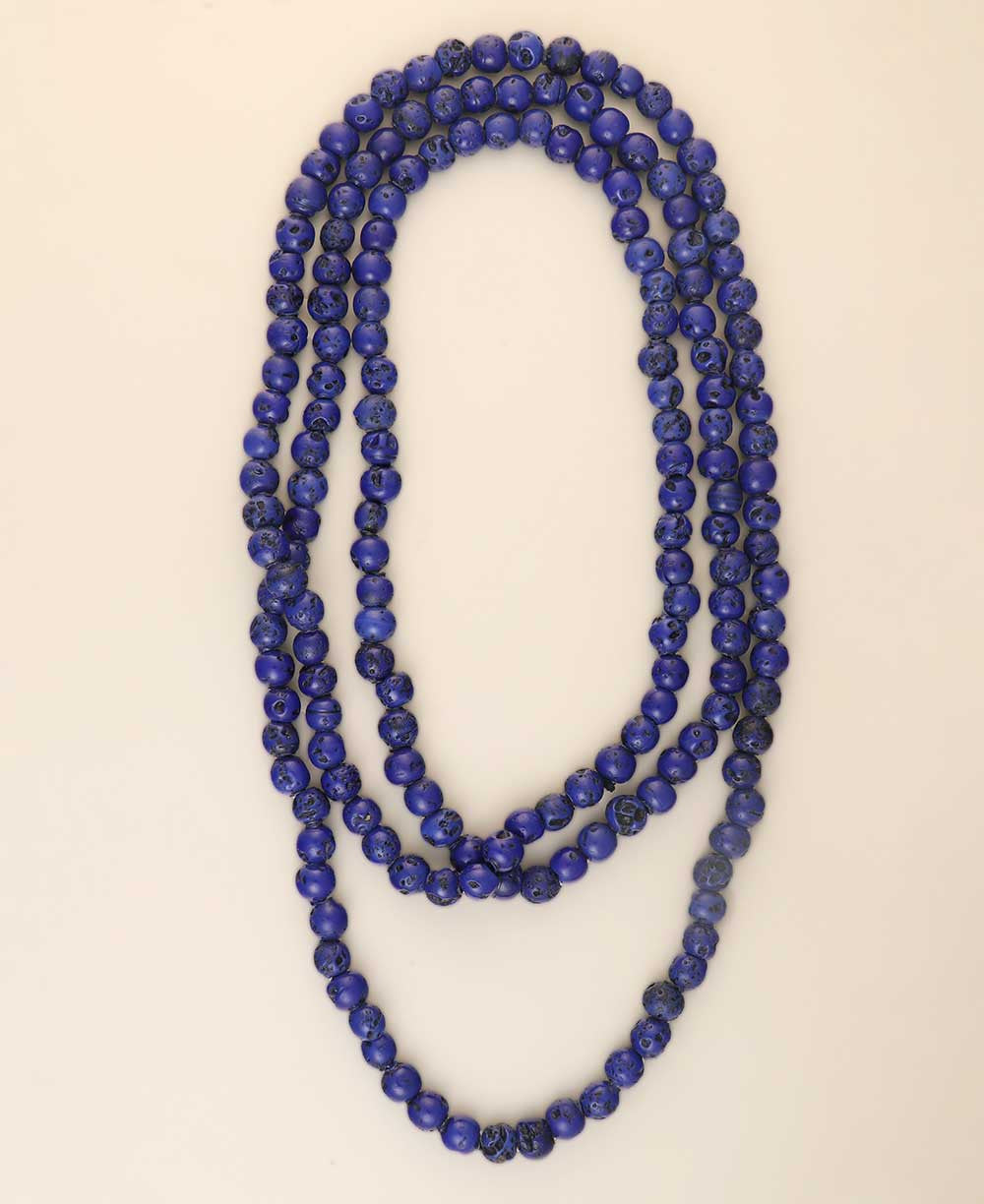 Speckled Turquoise Glass Bead Rope Necklace