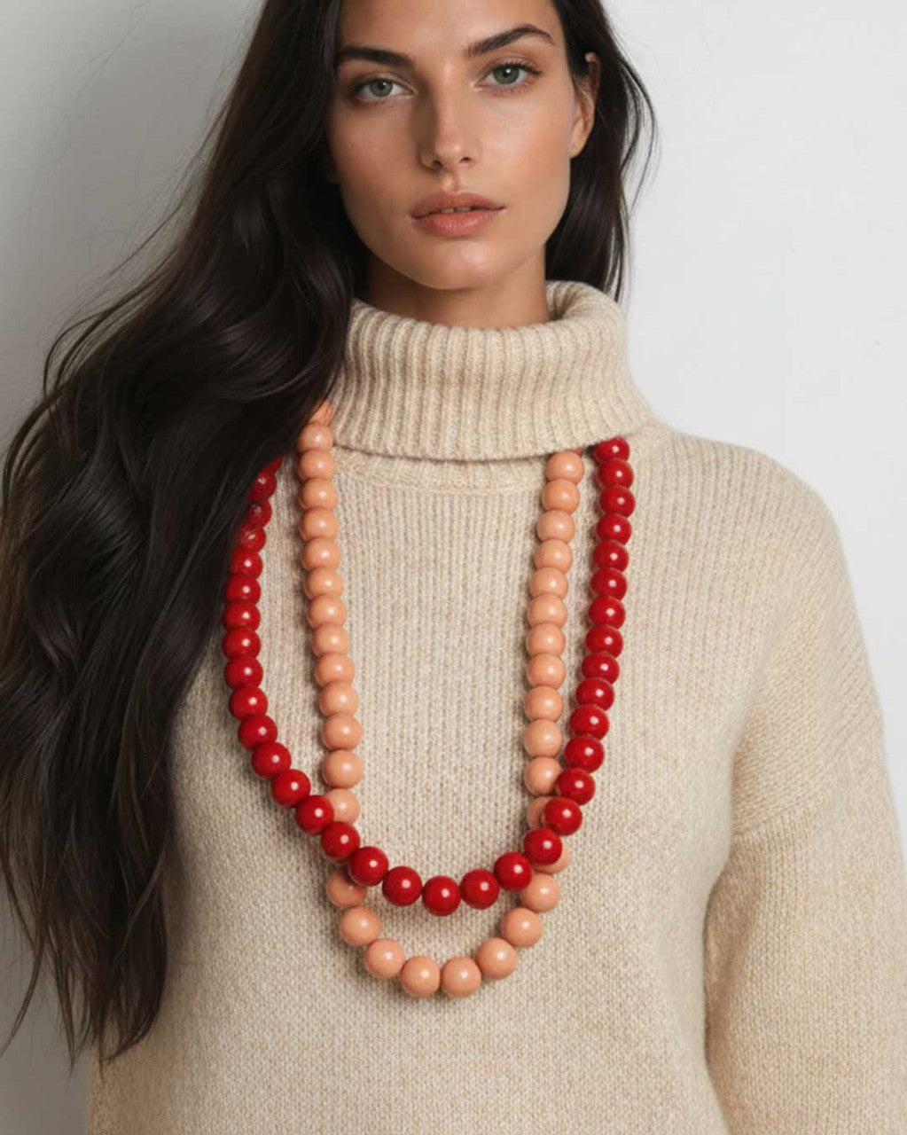 Round Tagua Bead Strand Necklace