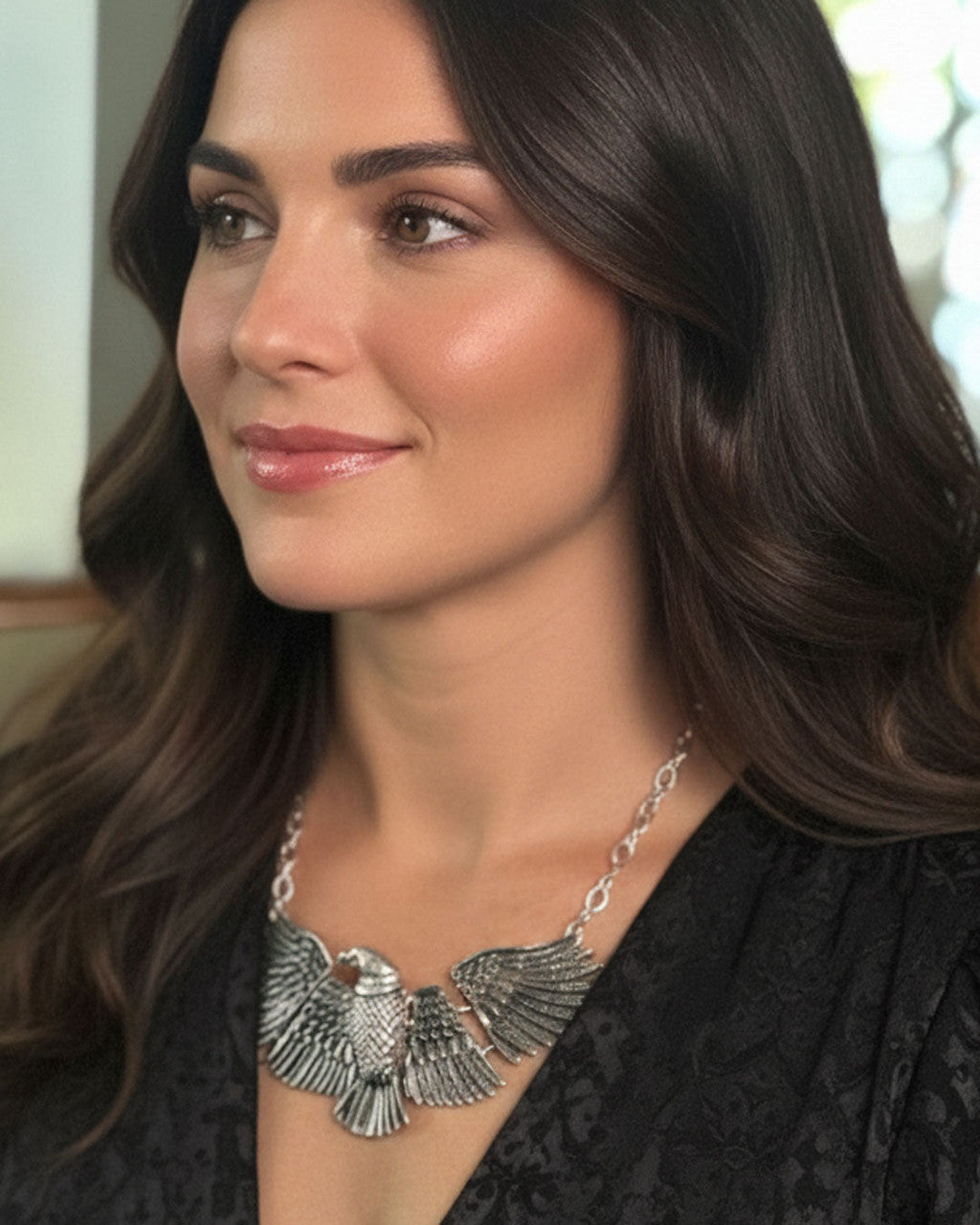 Spread-Wing Eagle Pendant Necklace
