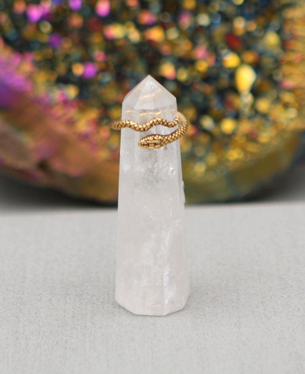 Coiled Snake Wrap Ring, Gold-Tone