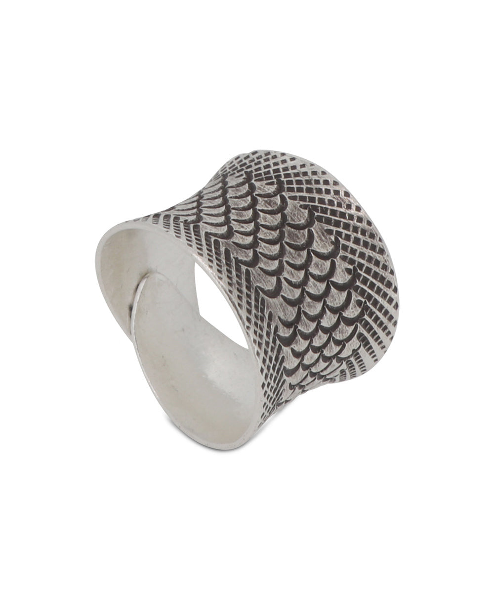 Sculptural Fish Wrap Ring in Sterling Silver