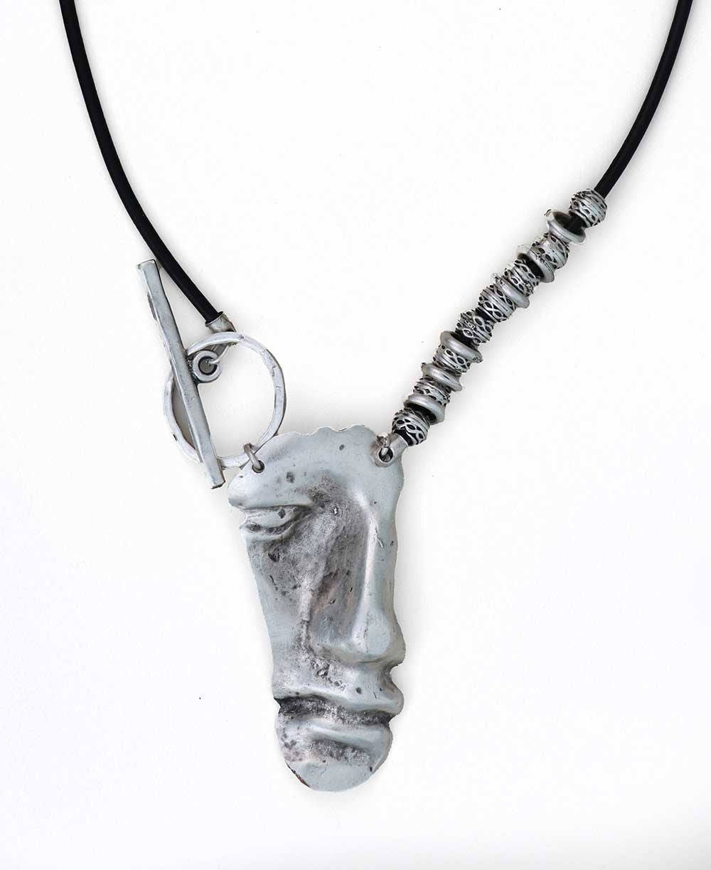 Sculptural Face Pendant Necklace