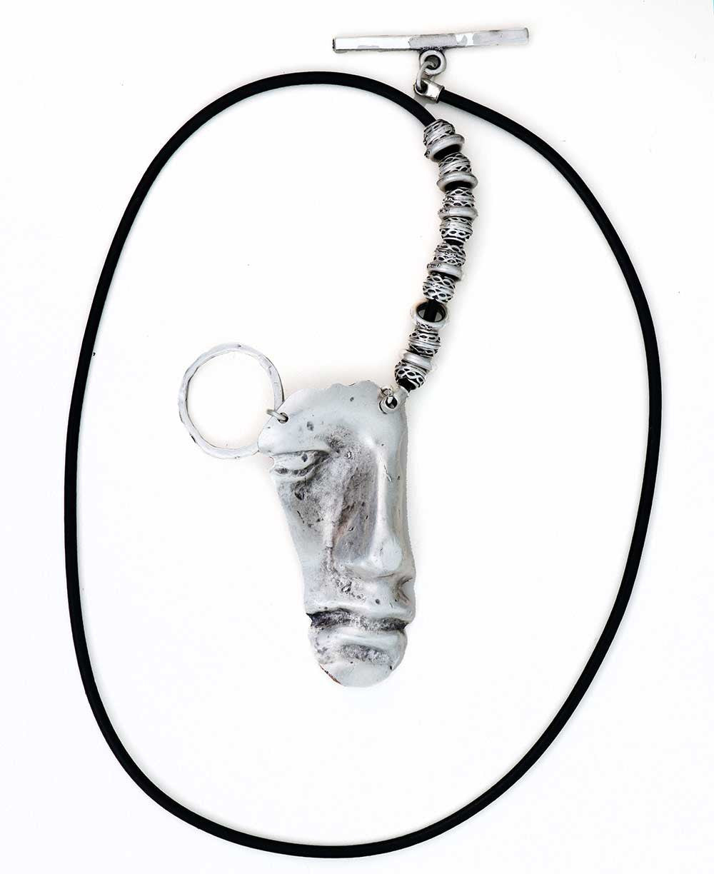 Sculptural Face Pendant Necklace
