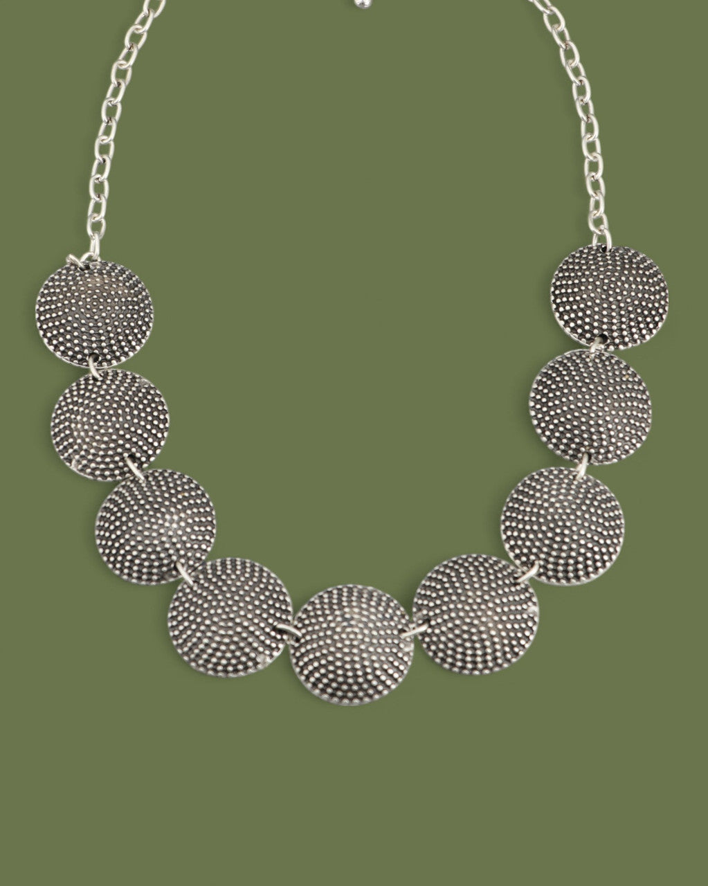 Graduated Dome Disc Necklace