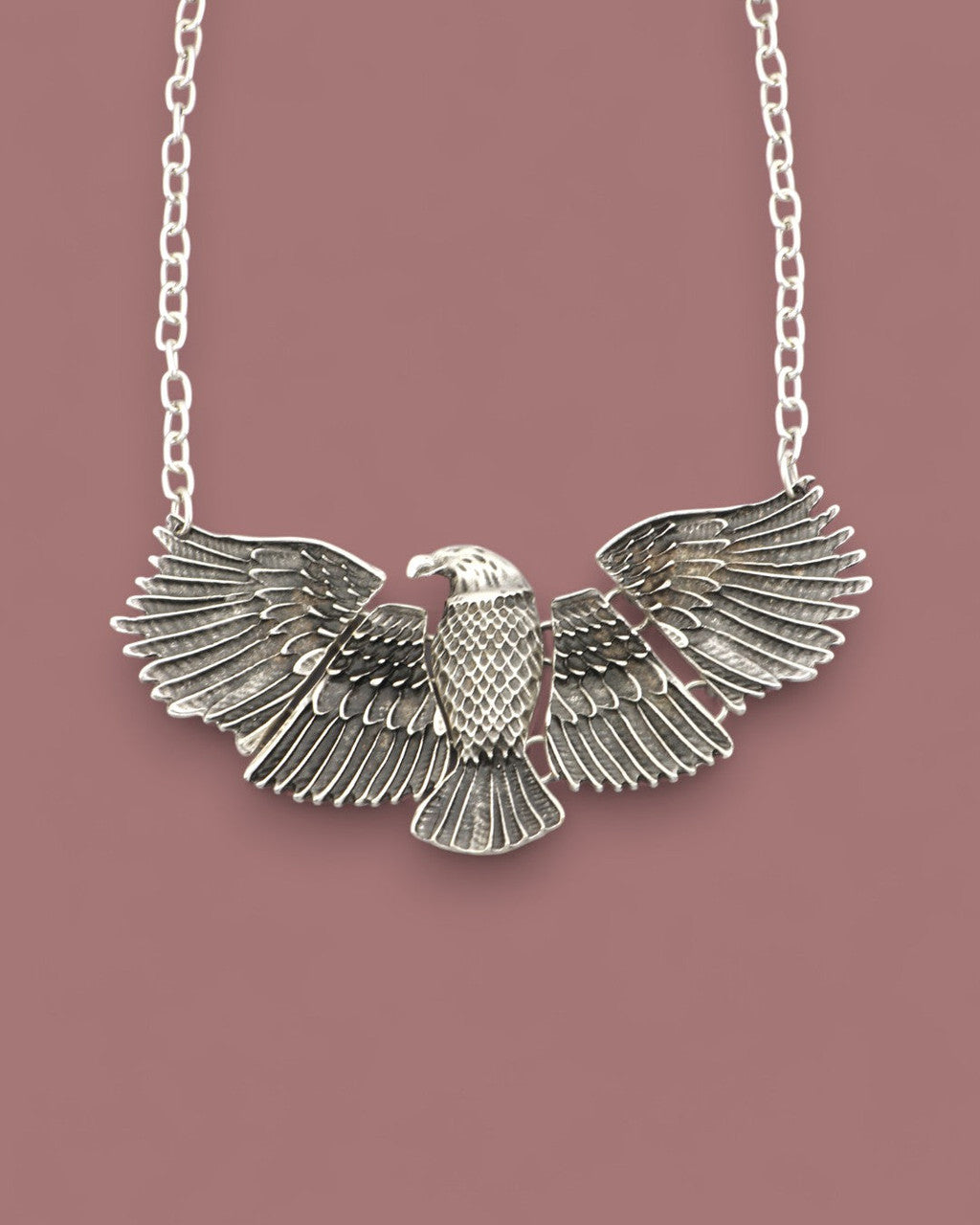 Spread-Wing Eagle Pendant Necklace