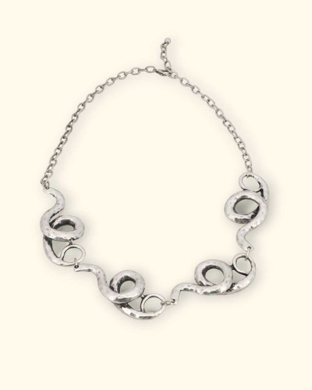 Hammered Spiral Wave Necklace