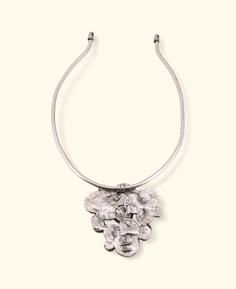 Domed Disc Cluster Collar Necklace