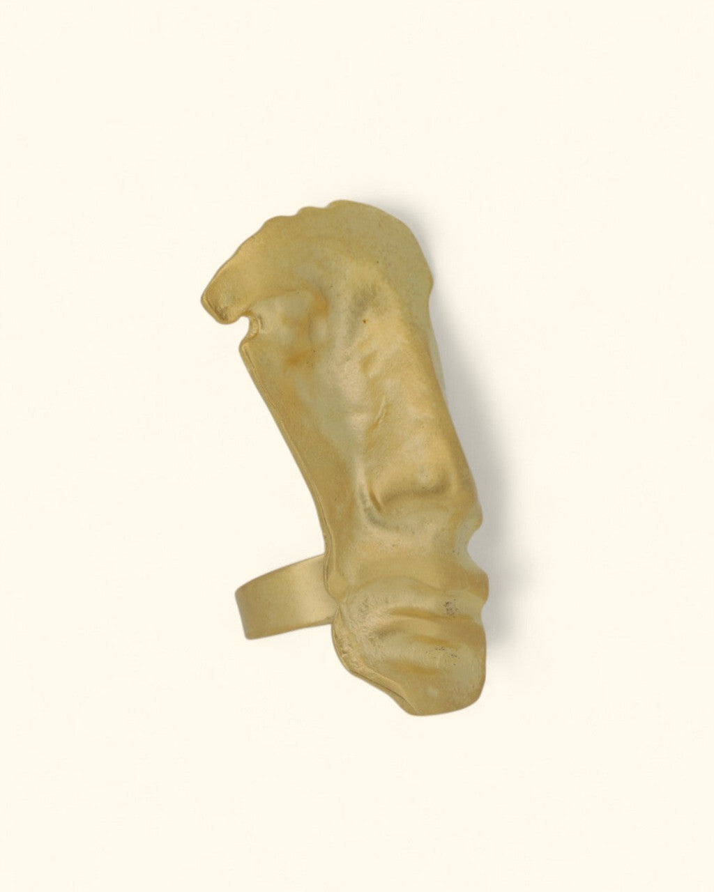 Sculpted Face Ring in Matte Gold