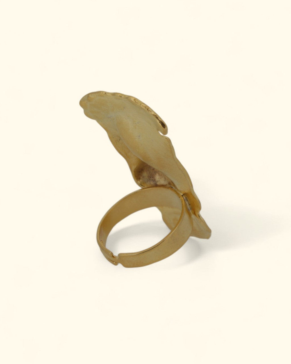 Sculpted Face Ring in Matte Gold