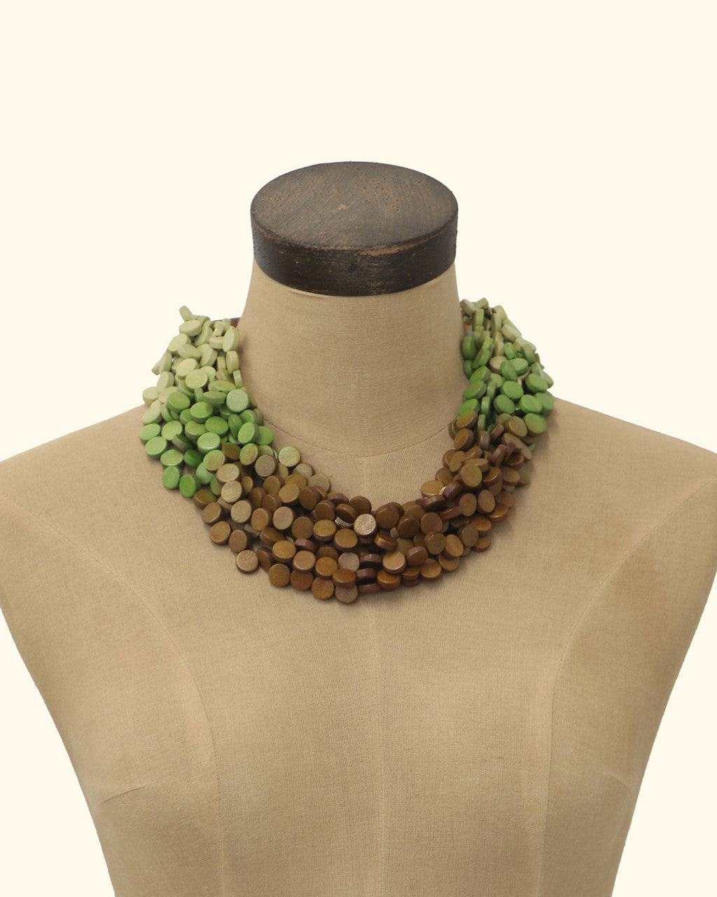 Ombré Wood Disc Necklace with Horn Hook
