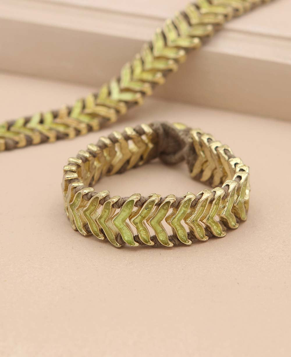 Chartreuse Chevron Link Bracelet