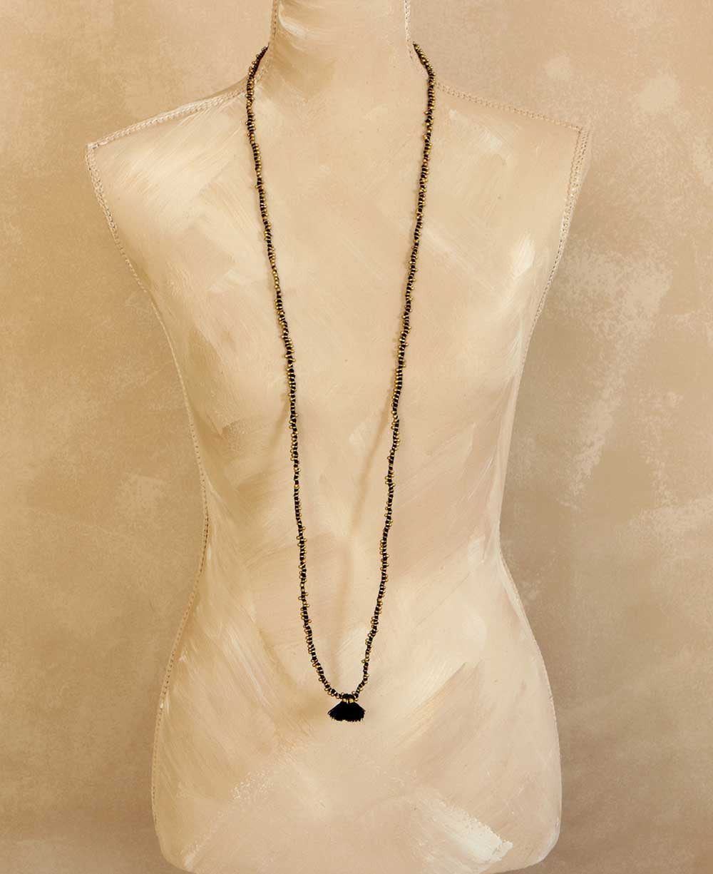 Brass Bead and Cotton Knot Wrap Strand