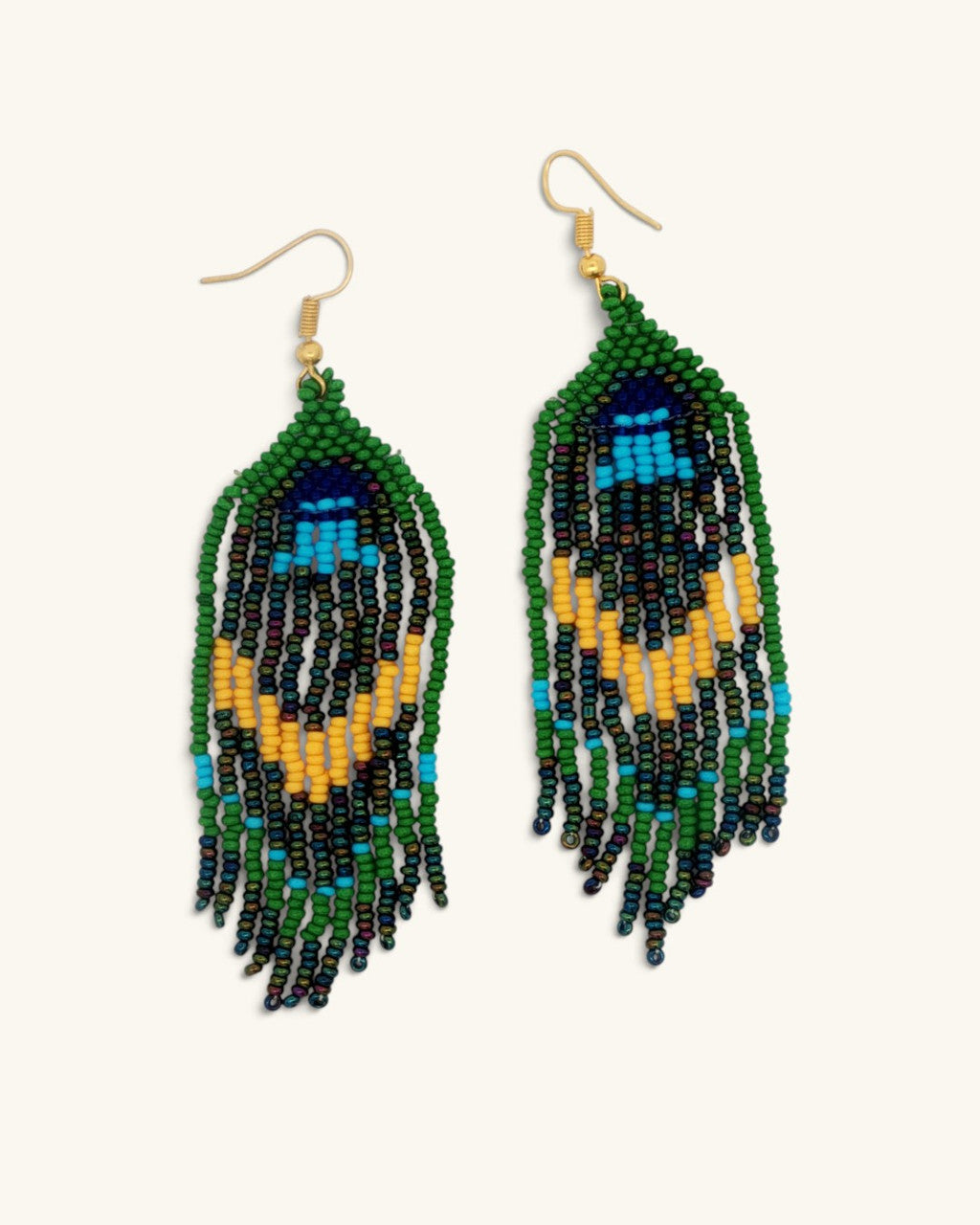 Blue Cascade Seed Bead Necklace and Earring Set