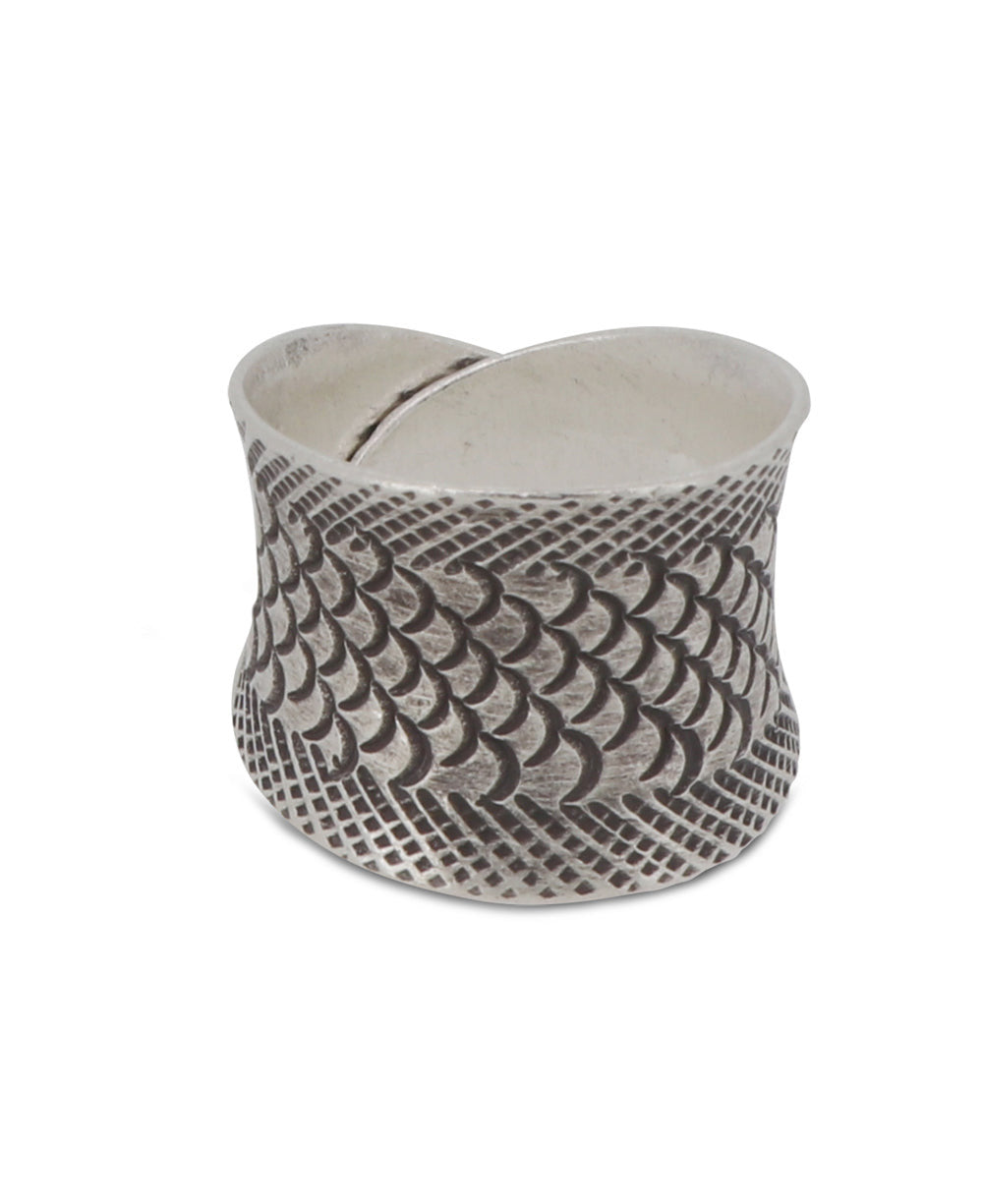 Sculptural Fish Wrap Ring in Sterling Silver