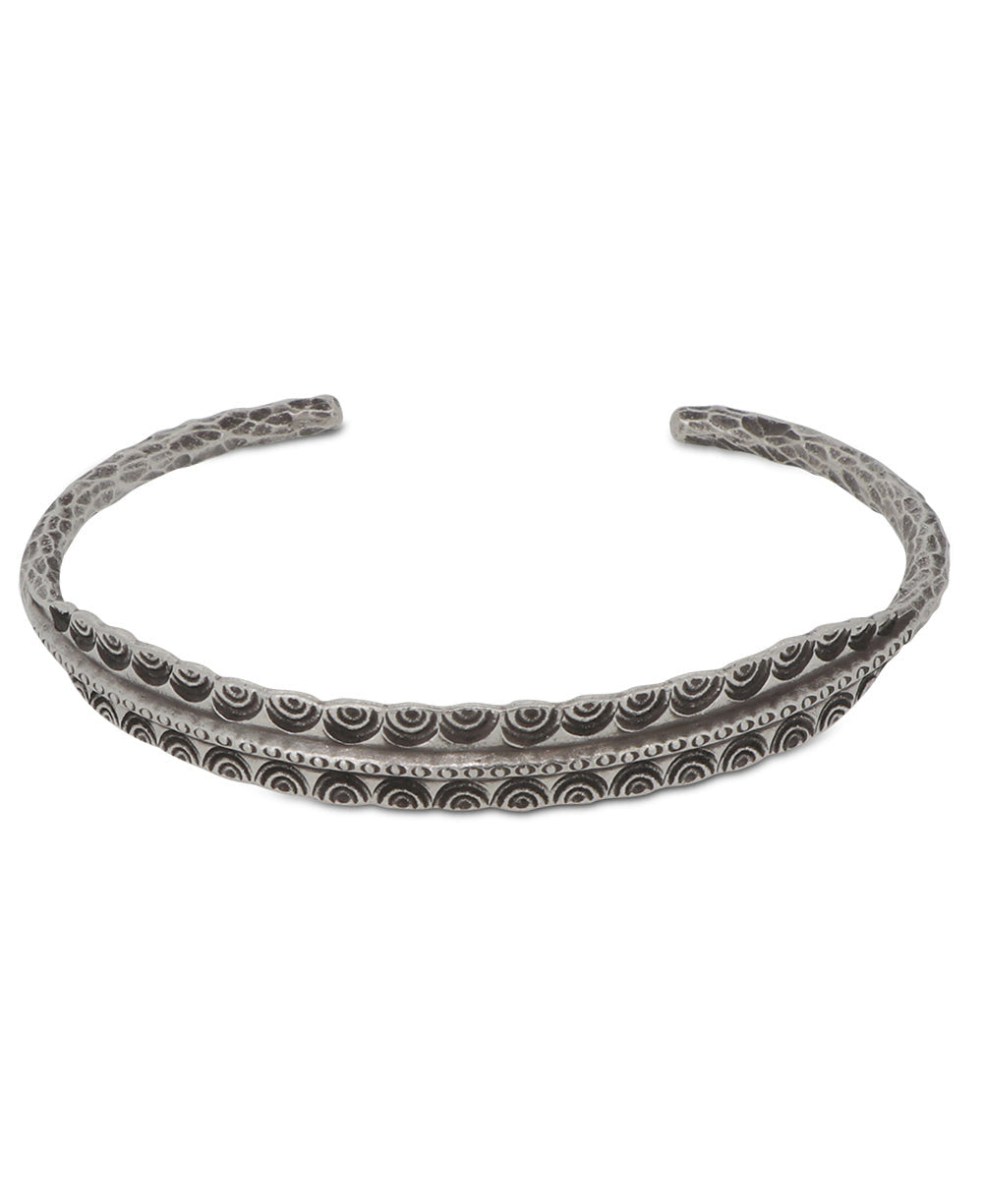 Nested Arc Cuff in Thai Hilltribe Silver