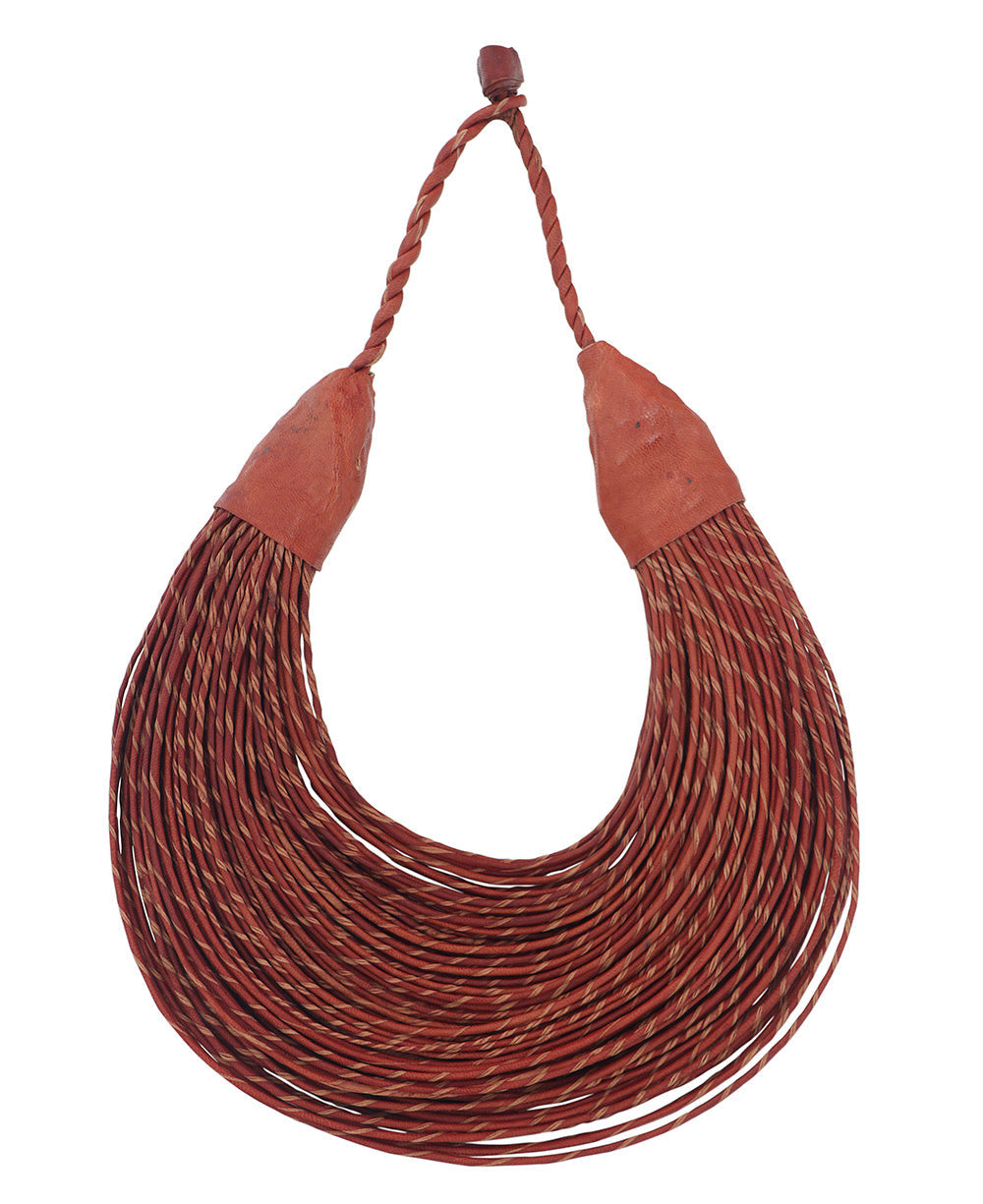 Terracotta Multistrand Cord Collar Necklace