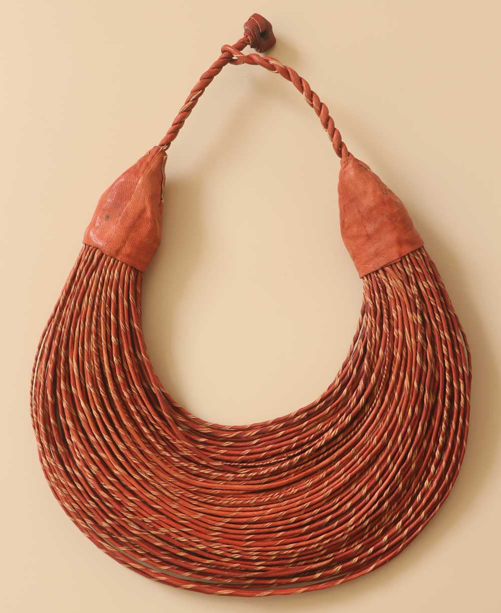 Terracotta Multistrand Cord Collar Necklace