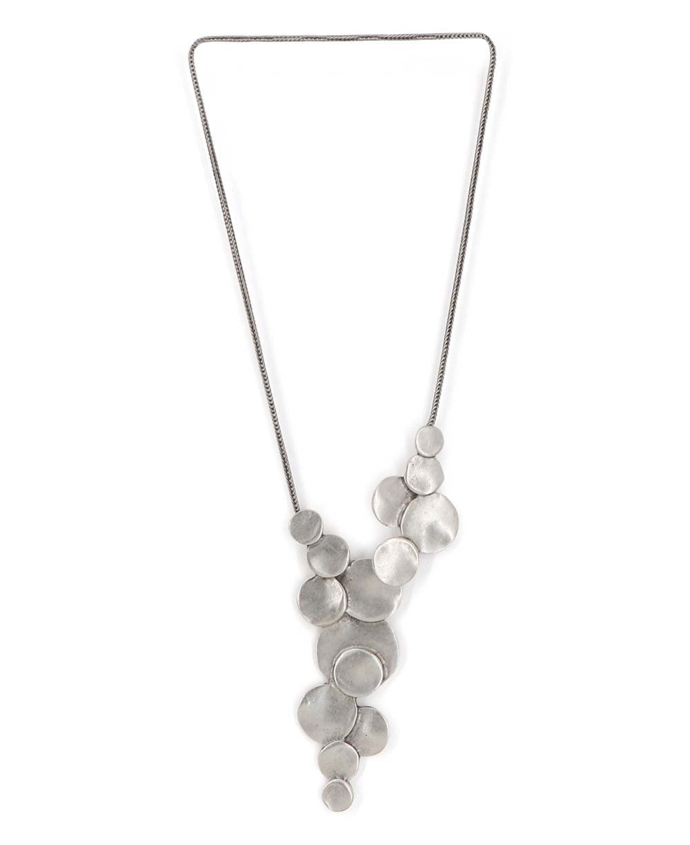 Cascading Hammered Disc Necklace