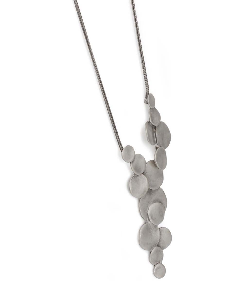 Cascading Hammered Disc Necklace