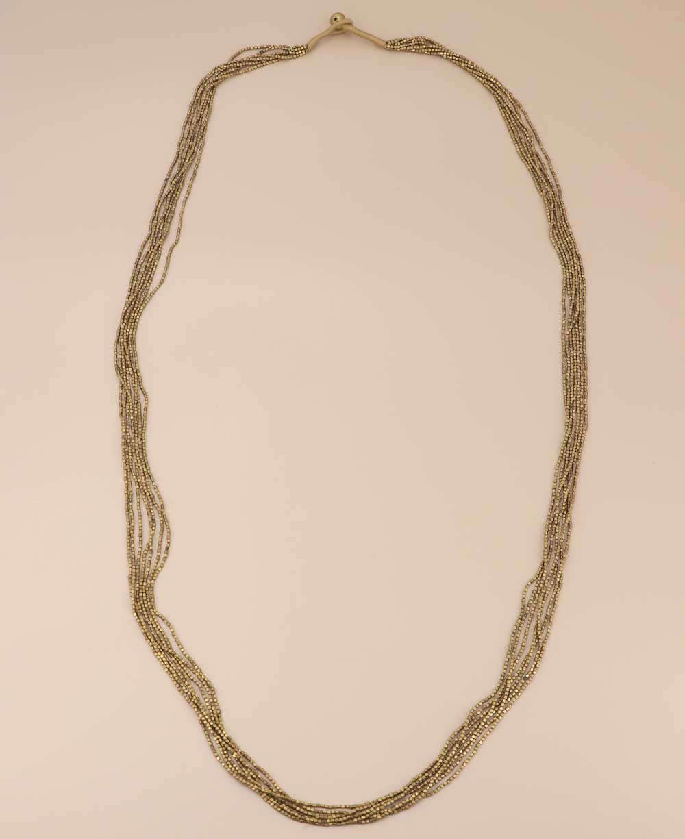 Antique Gold Multi-Strand Beaded Necklace