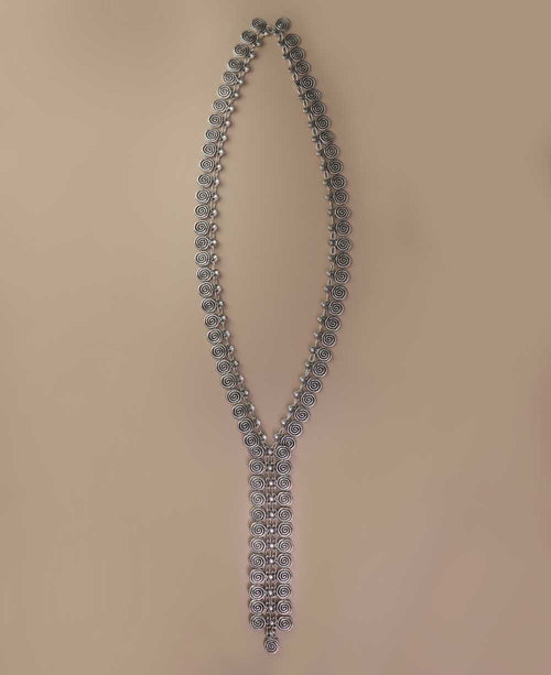 Spiral-Disc Y-Drop Necklace