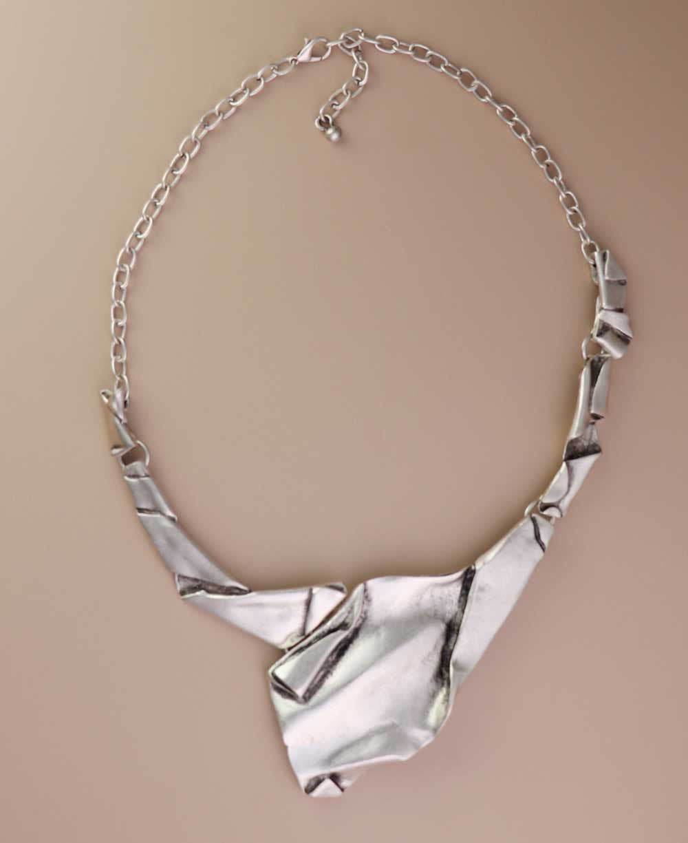 Folded Panel Bib Necklace