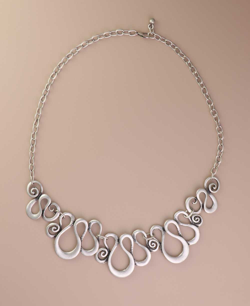 Open-Loop Scrollwork Bib Necklace