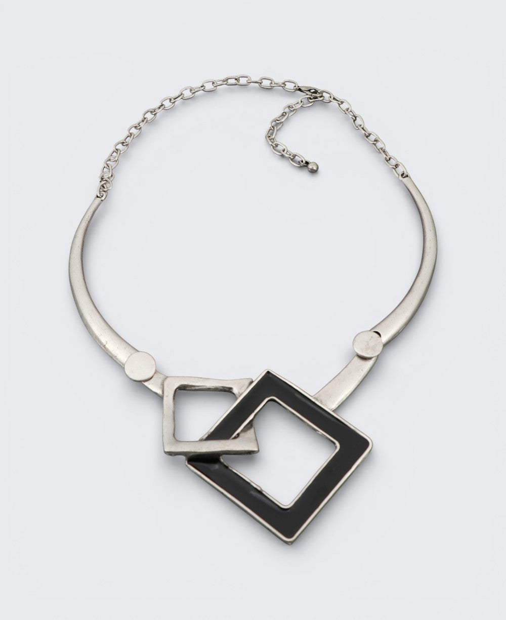 Interlocking Squares Collar Necklace