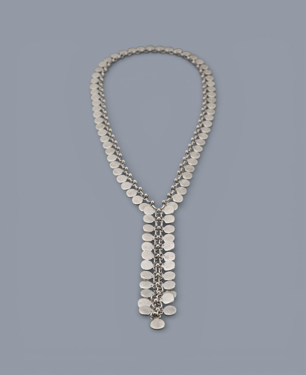 Disc Cascade Lariat Necklace