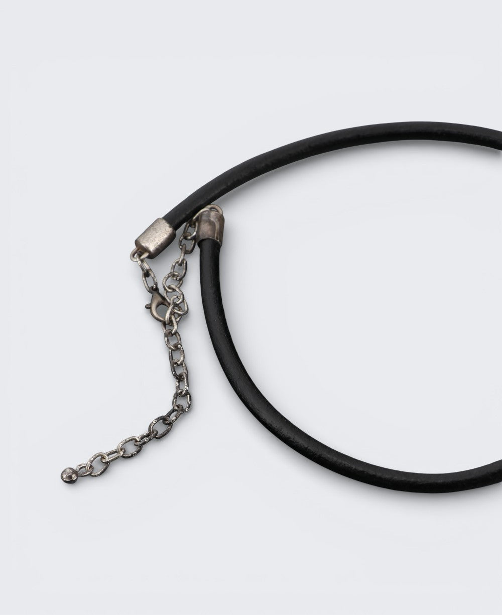 Textured Disc and Open Square Pendant Necklace
