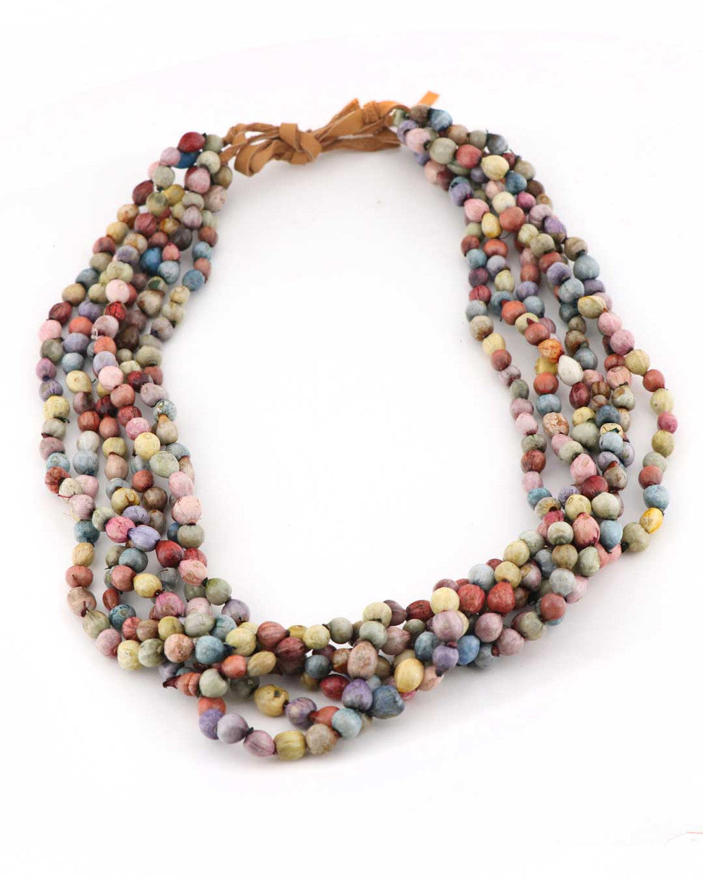 Six-Strand Bead Necklace in Dusted Multicolor