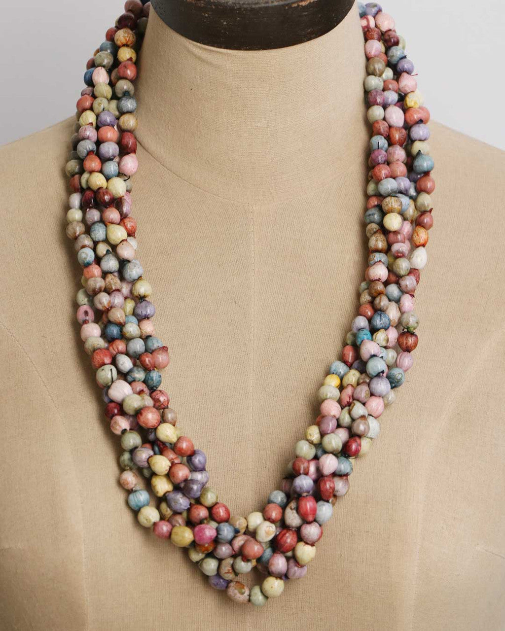 Six-Strand Bead Necklace in Dusted Multicolor
