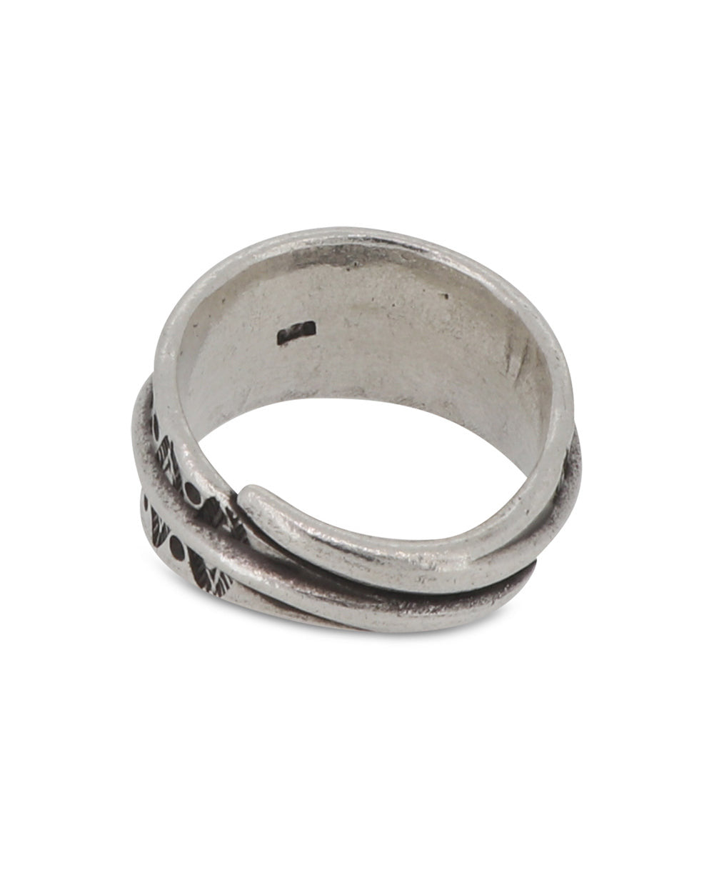 Stamped Triangle Silver Band
