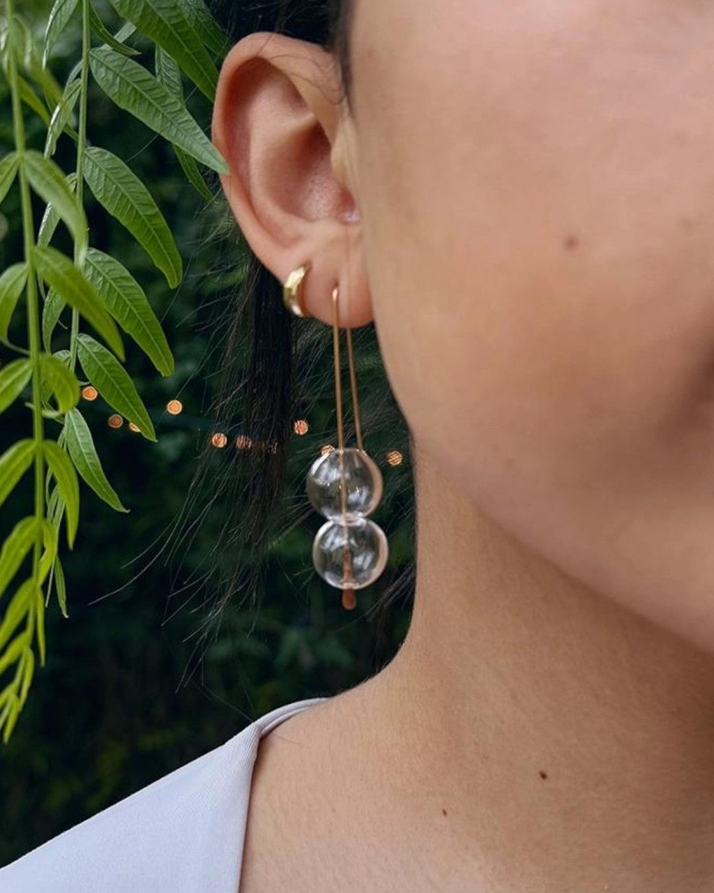 Double Bubble Glass Drop Earrings