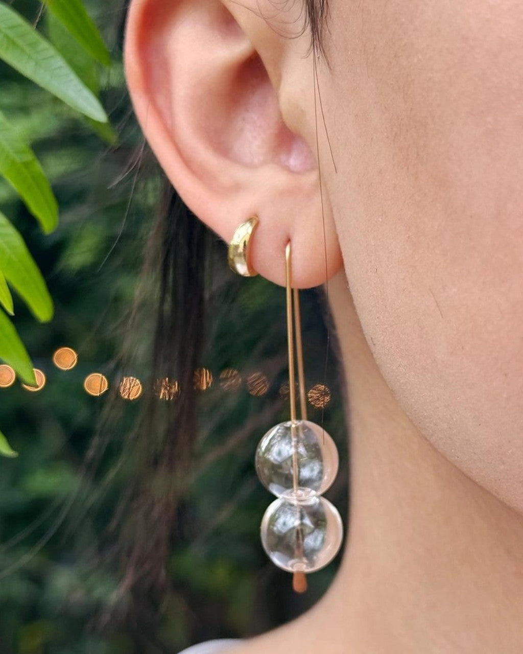 Double Bubble Glass Drop Earrings