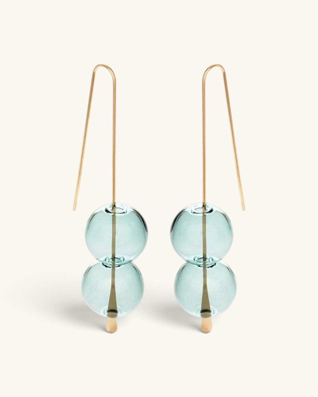 Stacked Aqua Bubble Drop Earrings