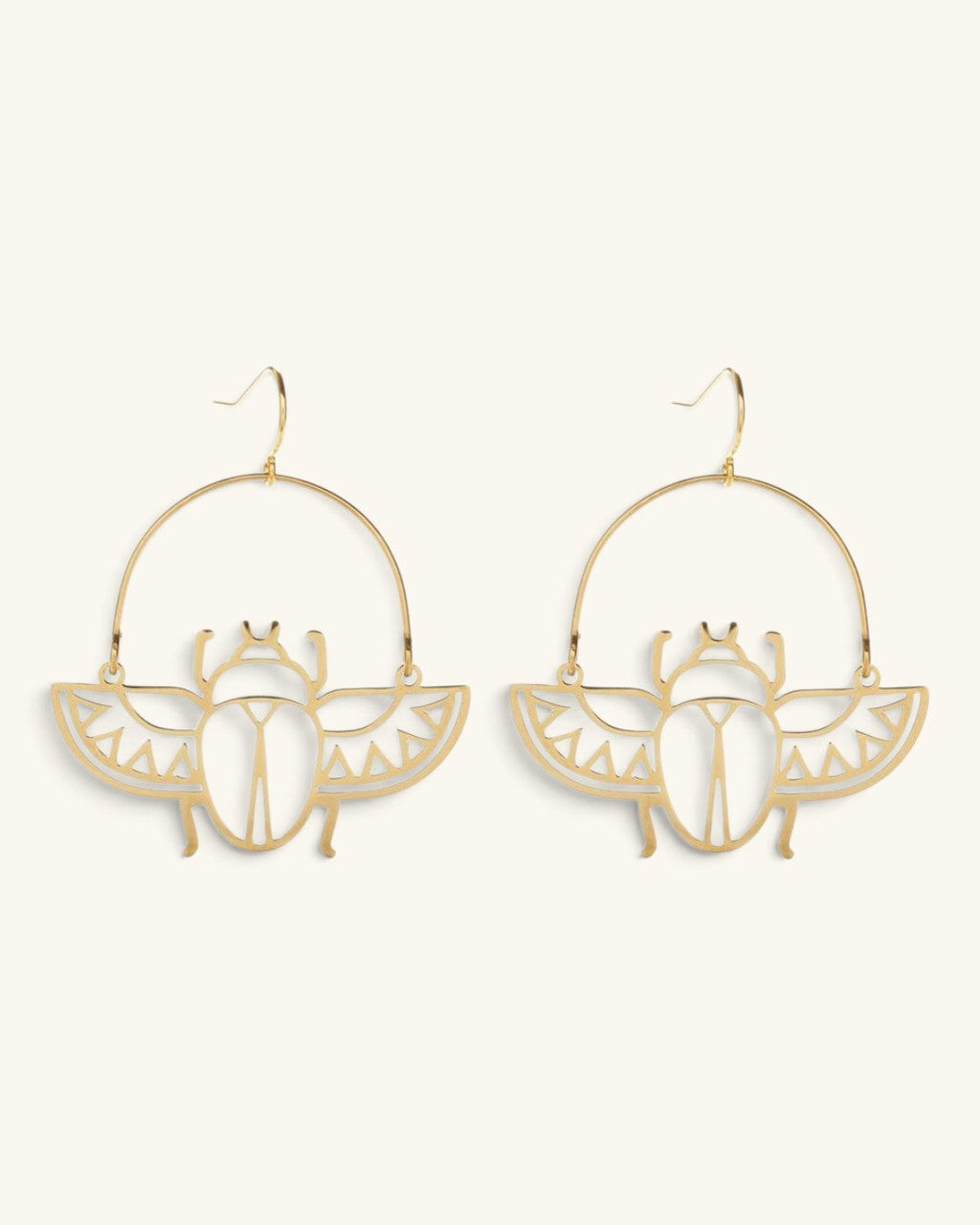 Scarab Cutout Hoop Earrings