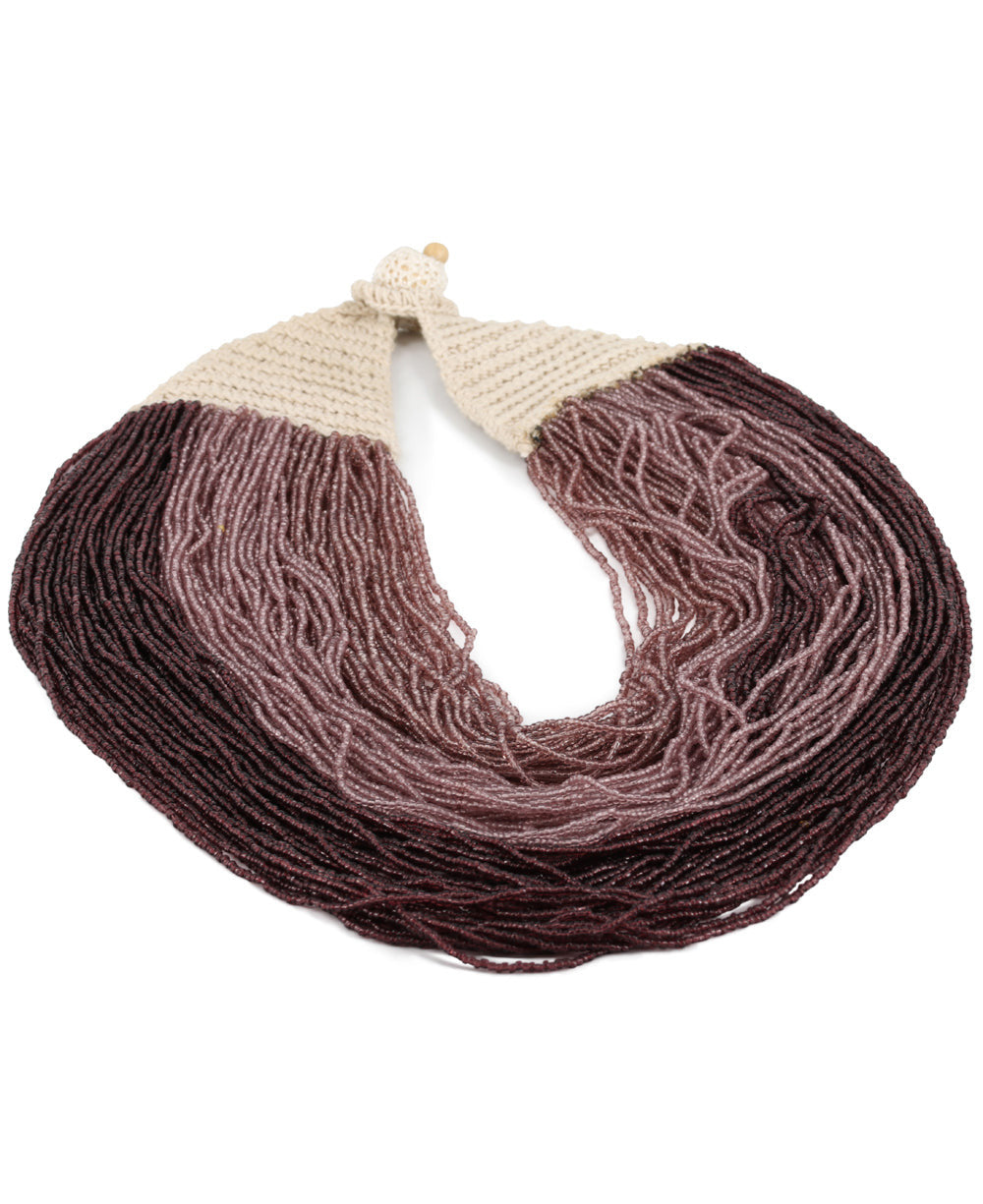 Ombré Purple Multi-Strand Beaded Necklace