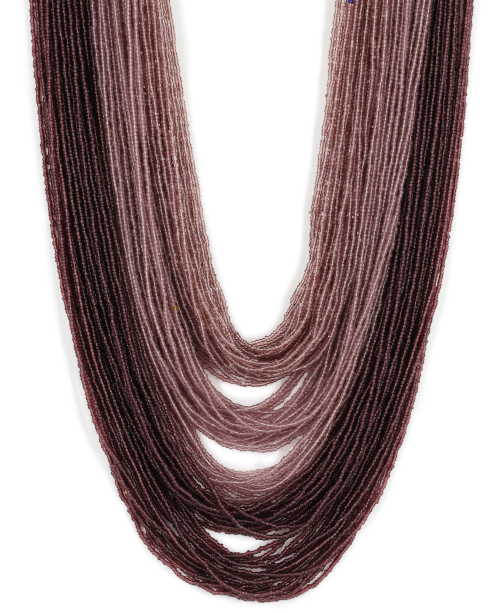 Ombré Purple Multi-Strand Beaded Necklace